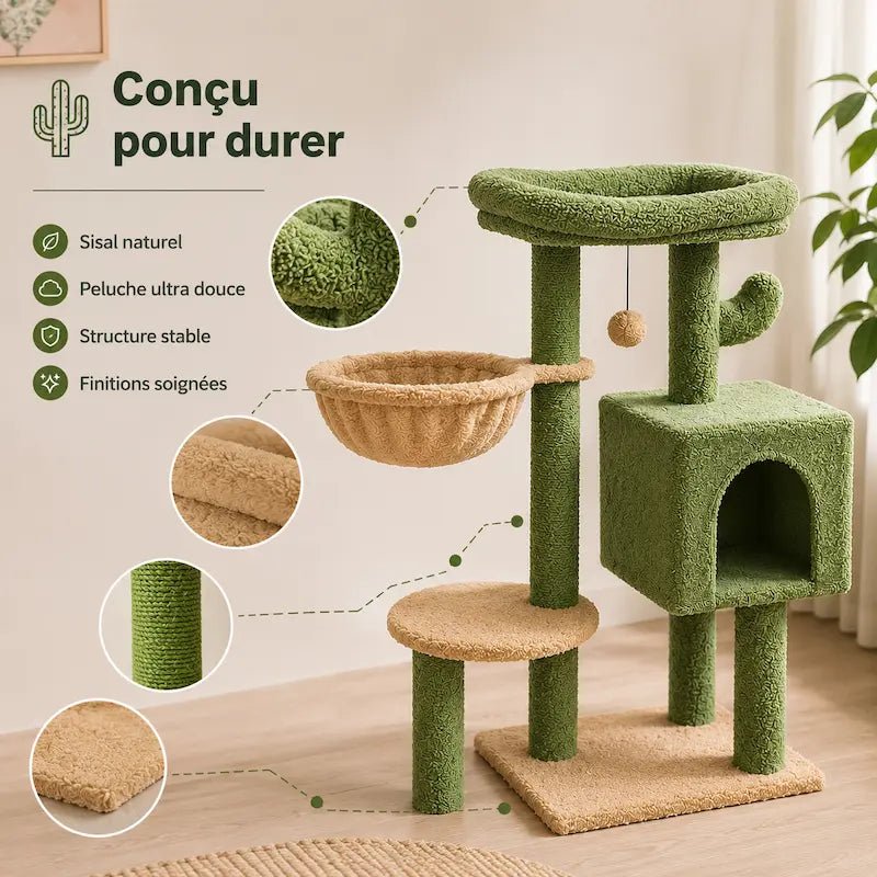 Arbre à chat 90 cm - Compact & stable | Chatikoo