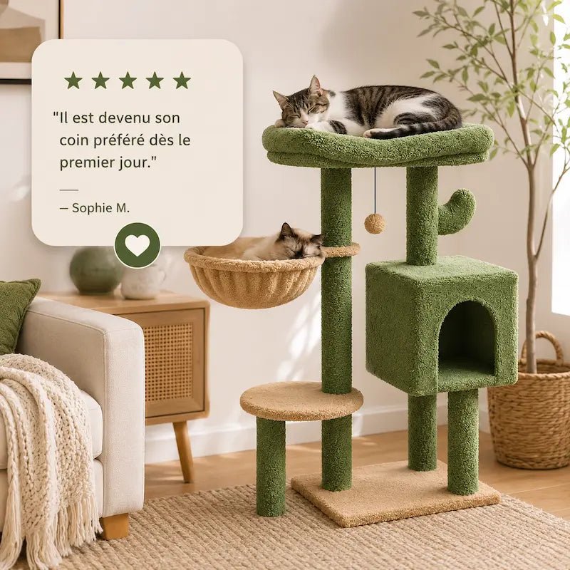 Arbre à chat 90 cm - Compact & stable | Chatikoo