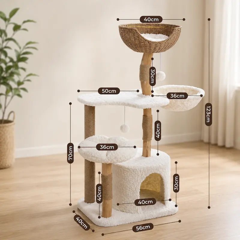 Arbre à chat bois massif avec condo - Confort | Felys
