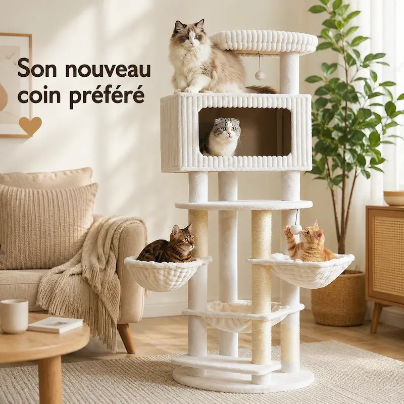 Arbre à chat condo spacieux - Confort XXL | Feliora