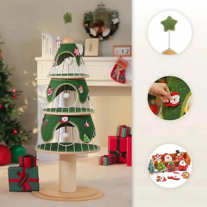 Arbre à chat sapin de Noël - Déco + griffoir | FéliXmas
