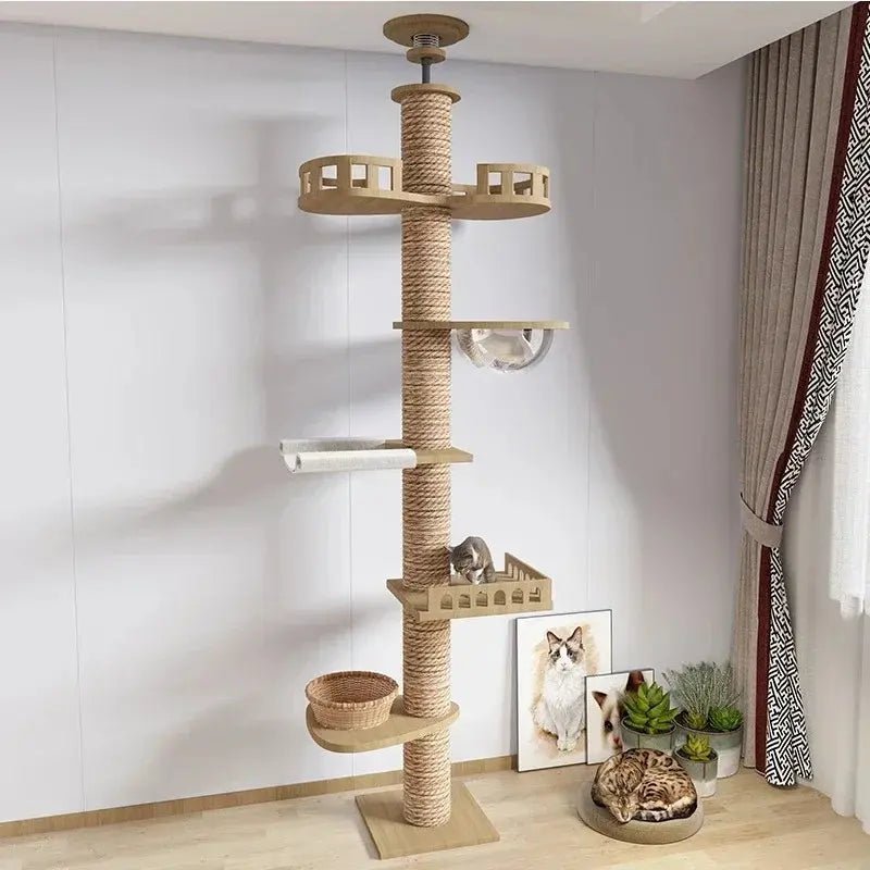 Arbre à chat XXL bois naturel – Stable & design | NativaCat