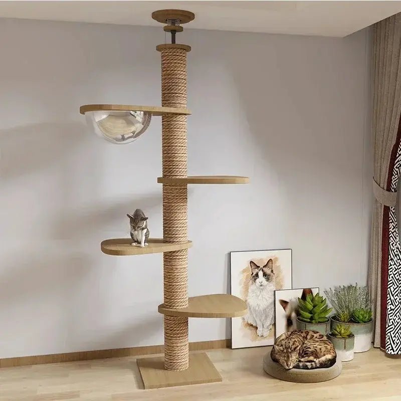 Arbre à chat XXL bois naturel – Stable & design | NativaCat