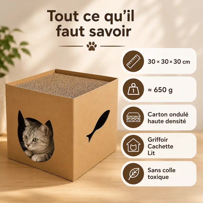 Boîte à gratter chat design - Anti-canapé | ScratchBox