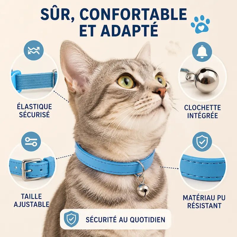 Collier élastique chat – Sécurité flexible | FlexiCat