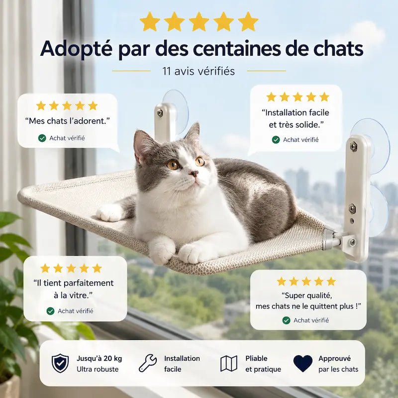 Hamac pliable pour chat - Gain de place | FoldHamac