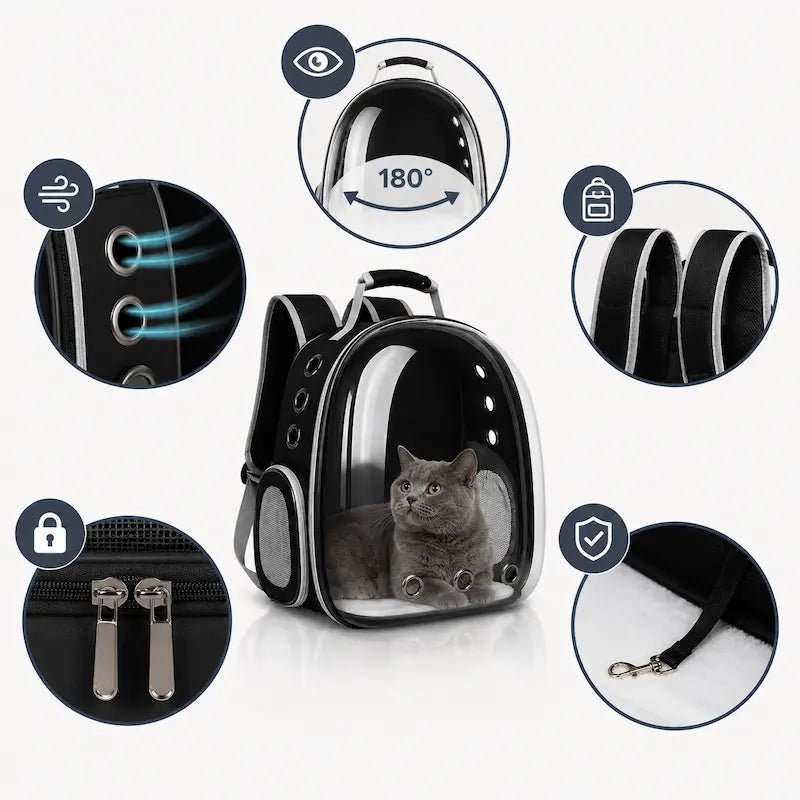 Sac à dos bulle chat – vue à 180° | BubblePaw